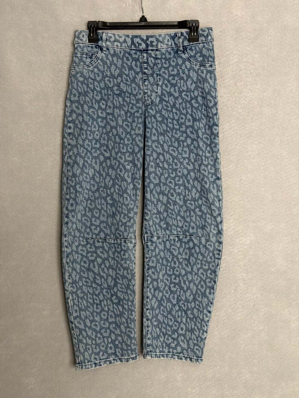 Anna & Ava Pull-On Jeans Leopard Print Blue Women's Small NEW